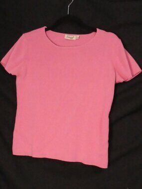 JESSICA SPORT Pink Short Sleeve Crew Neck T-Shirt - Size XL Extra Large